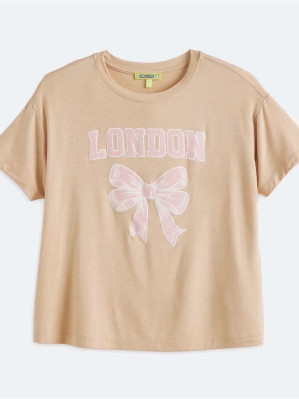NWT Girls' Pink 'London' Bow Graphic Short Sleeve Tee